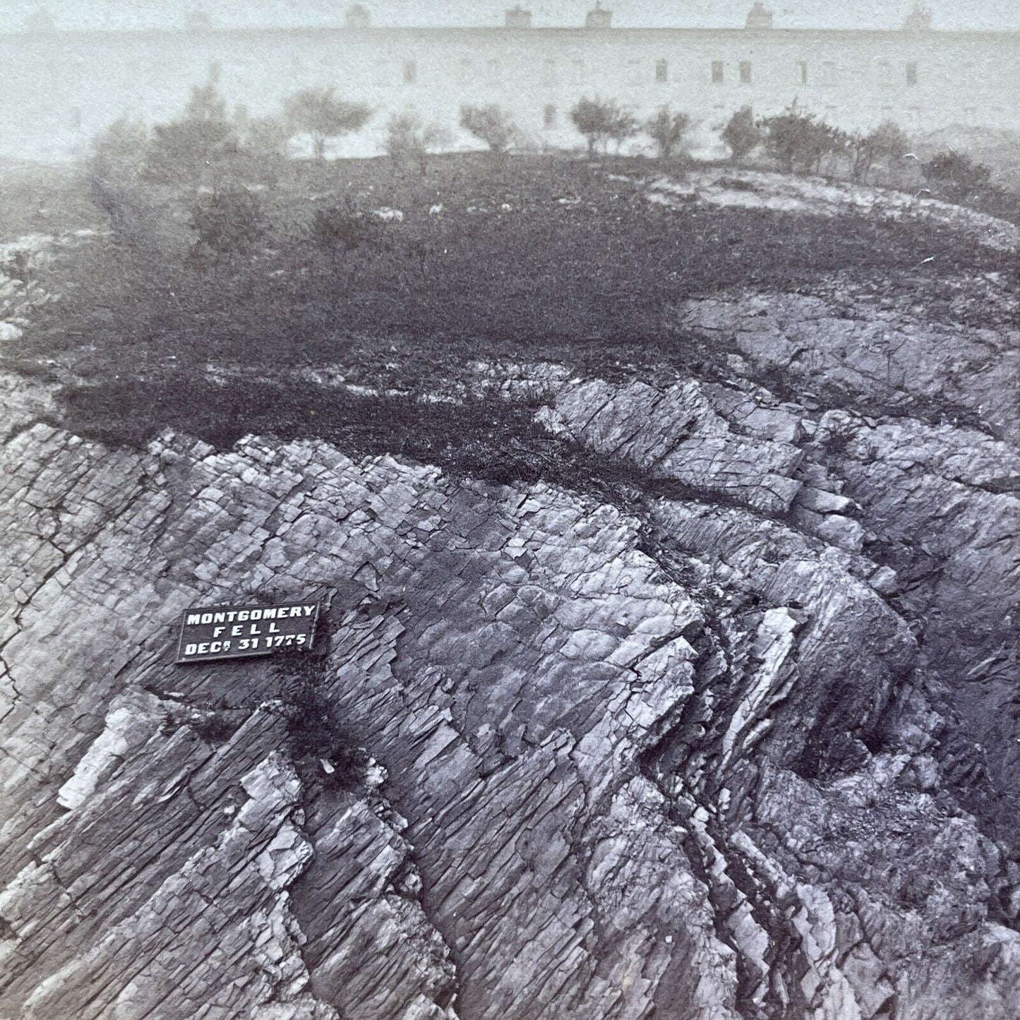 Antique 1870s Where General Montgomery Was Killed PQ Stereoview Photo Card V3424