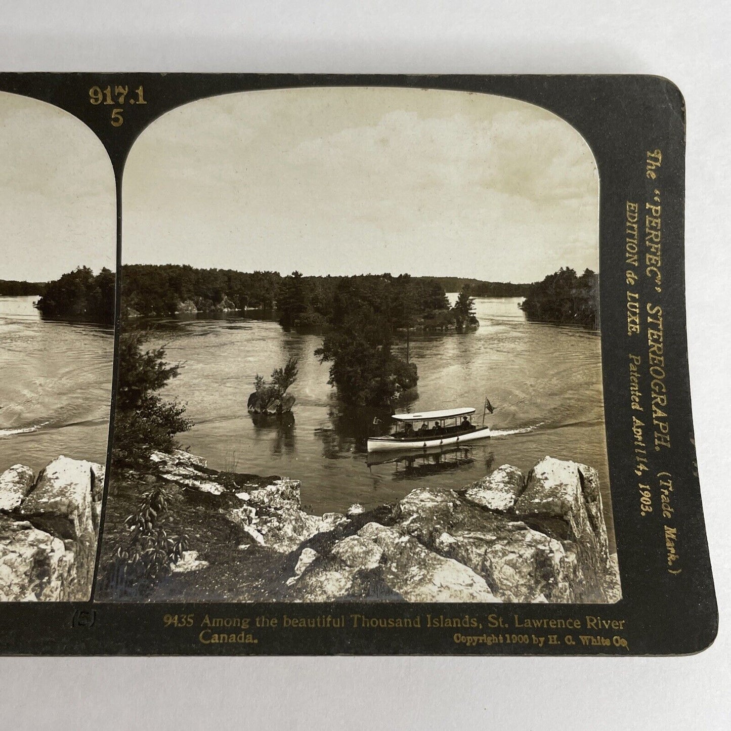 Antique 1903 Thousand Islands Ganonoque Kingston Ontario Stereoview Photo PC612