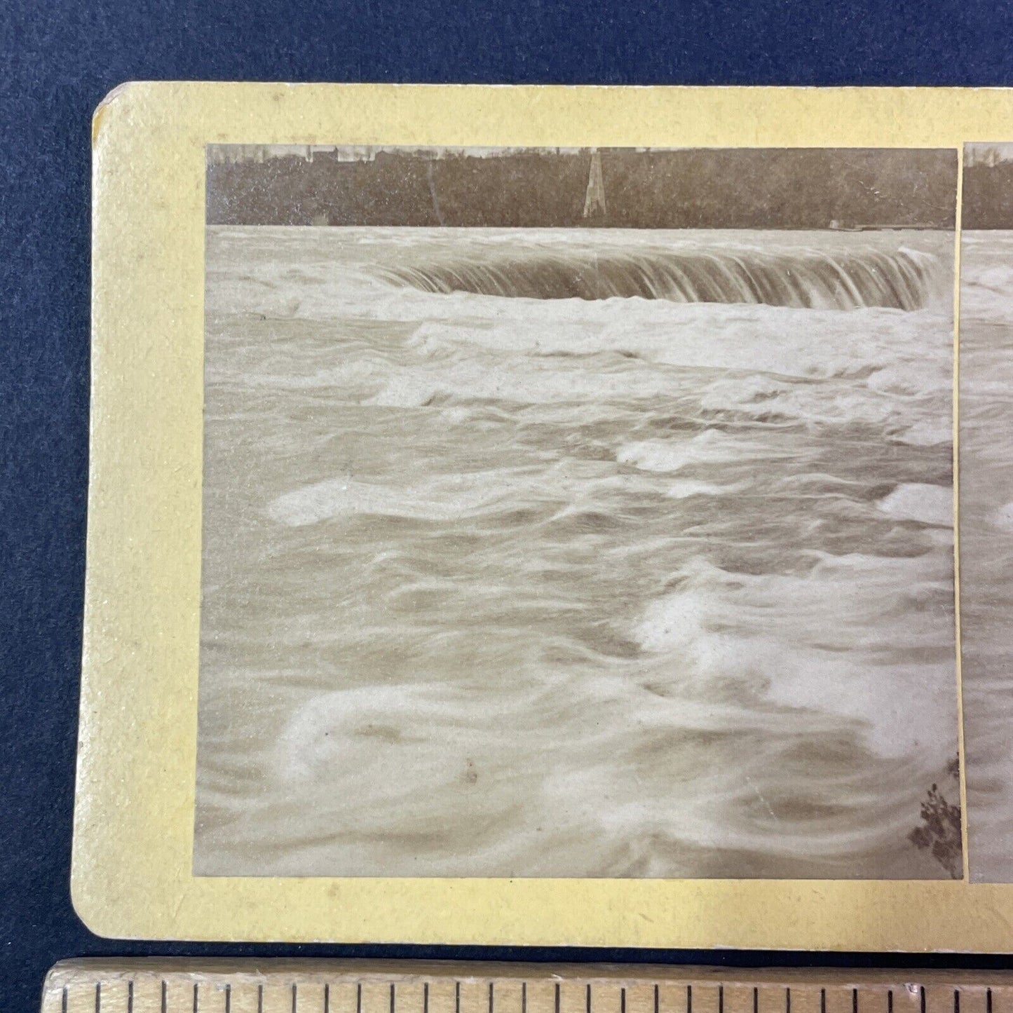 Top of Niagara Falls Stereoview Ex- Alfred C. Potter Collection c1870s Y1874