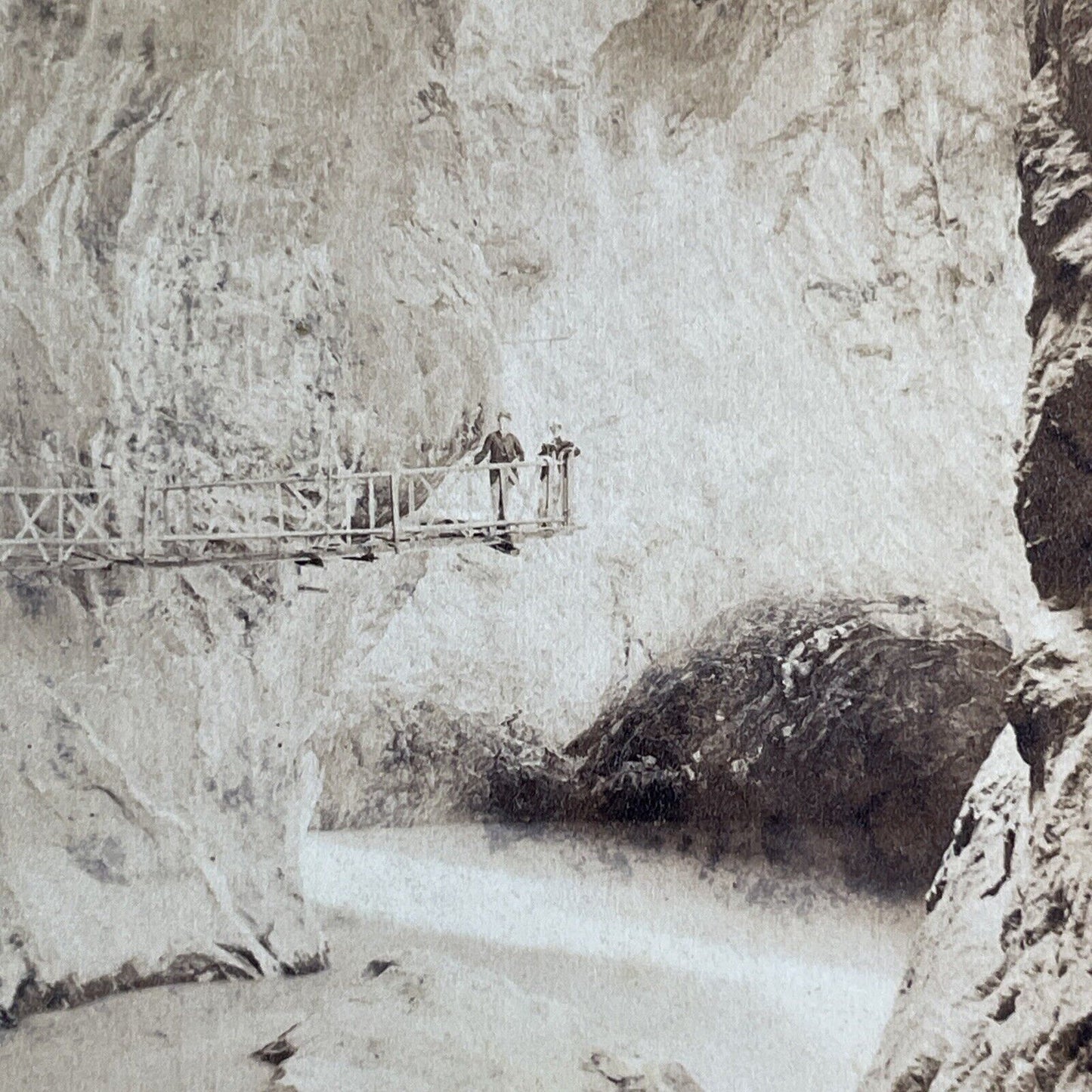 Trient Gorge Matigny Switzerland Stereoview William England Antique c1870s X4168