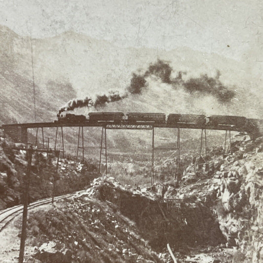 Antique 1898 Georgetown Railroad Loop Colorado Stereoview Photo Card P3599