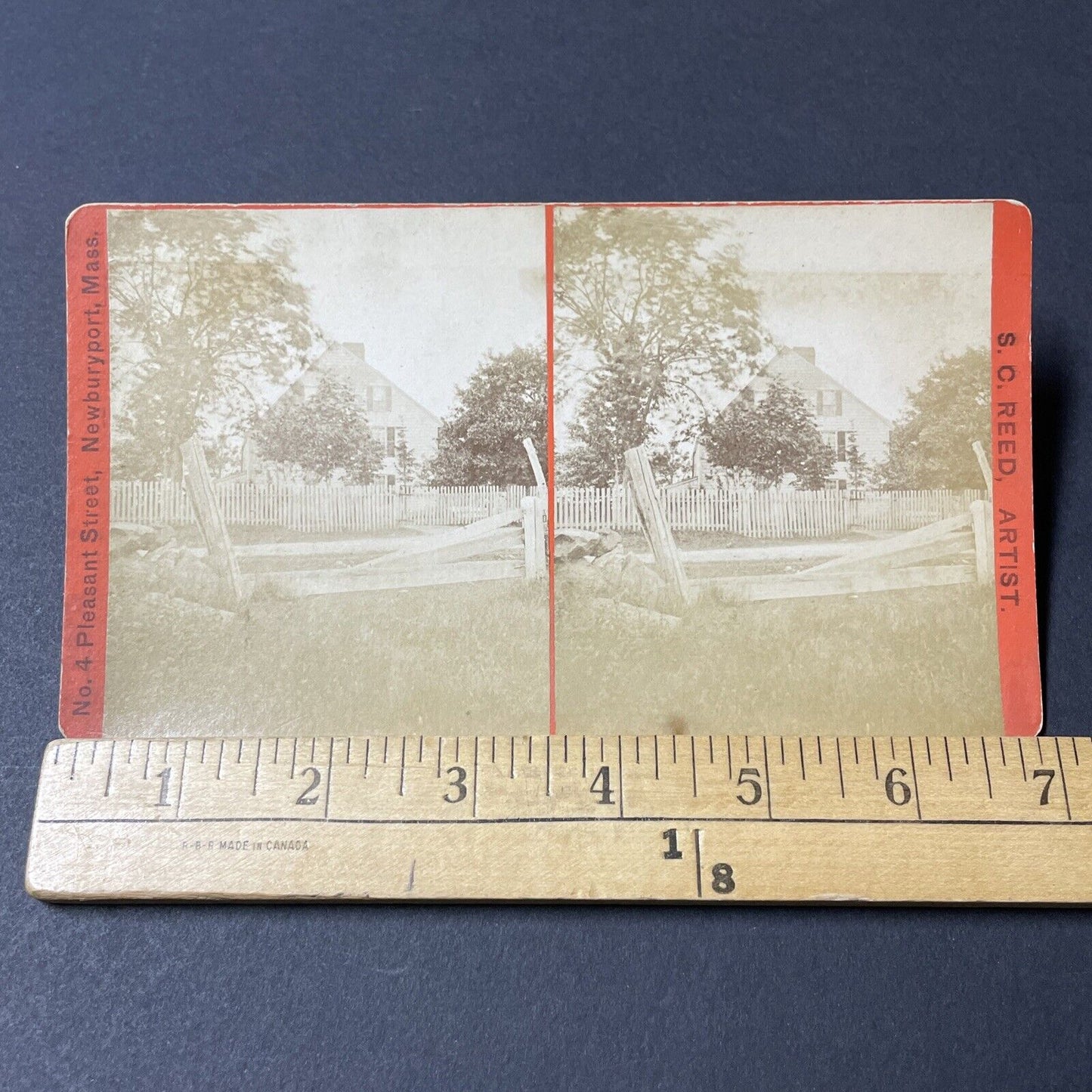 Antique 1860s Hale House Newburyport Massachusetts Stereoview Photo Card V1834