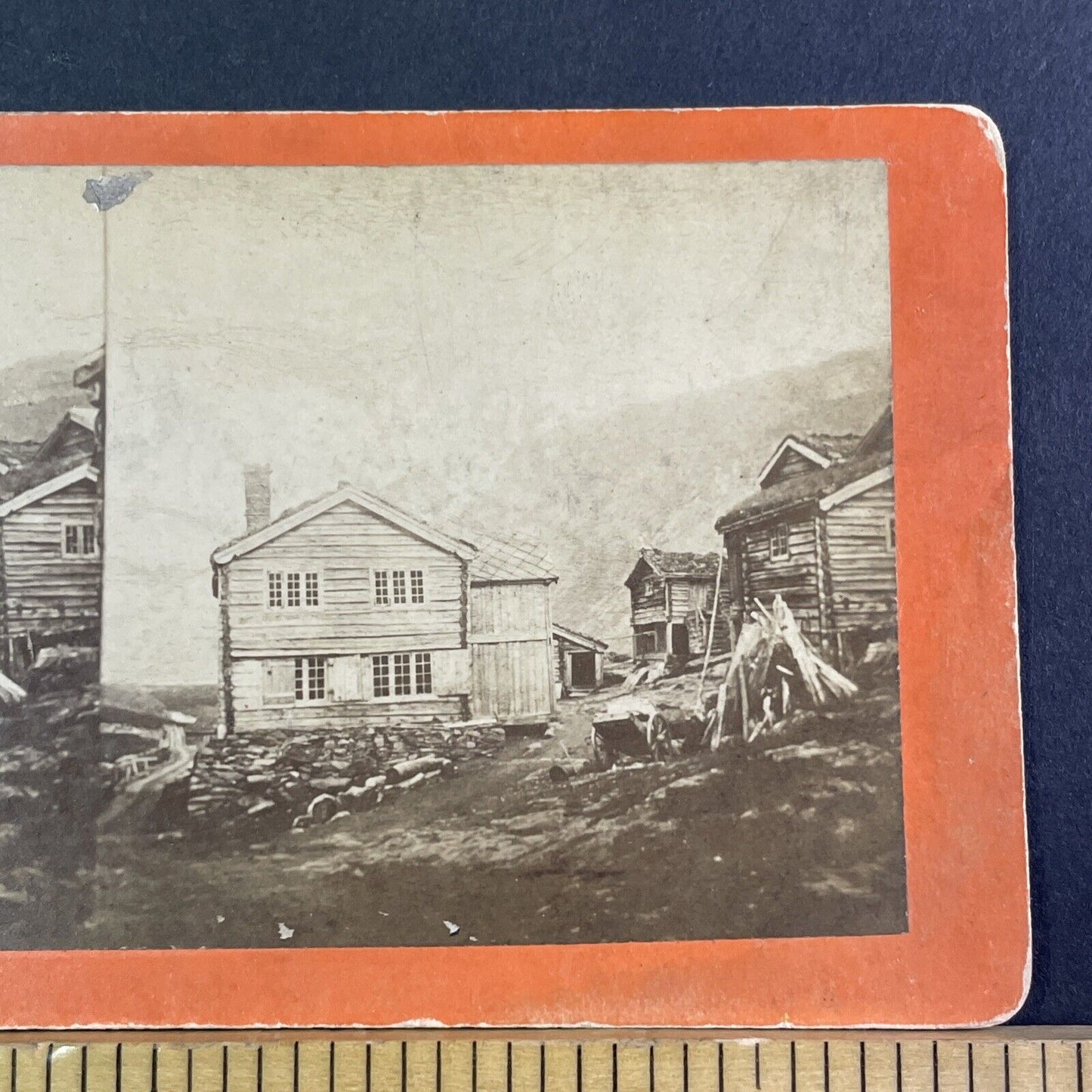 Ytre Enebakk Norway Stereoview Sawmill And Farm House Antique c1865 X3227