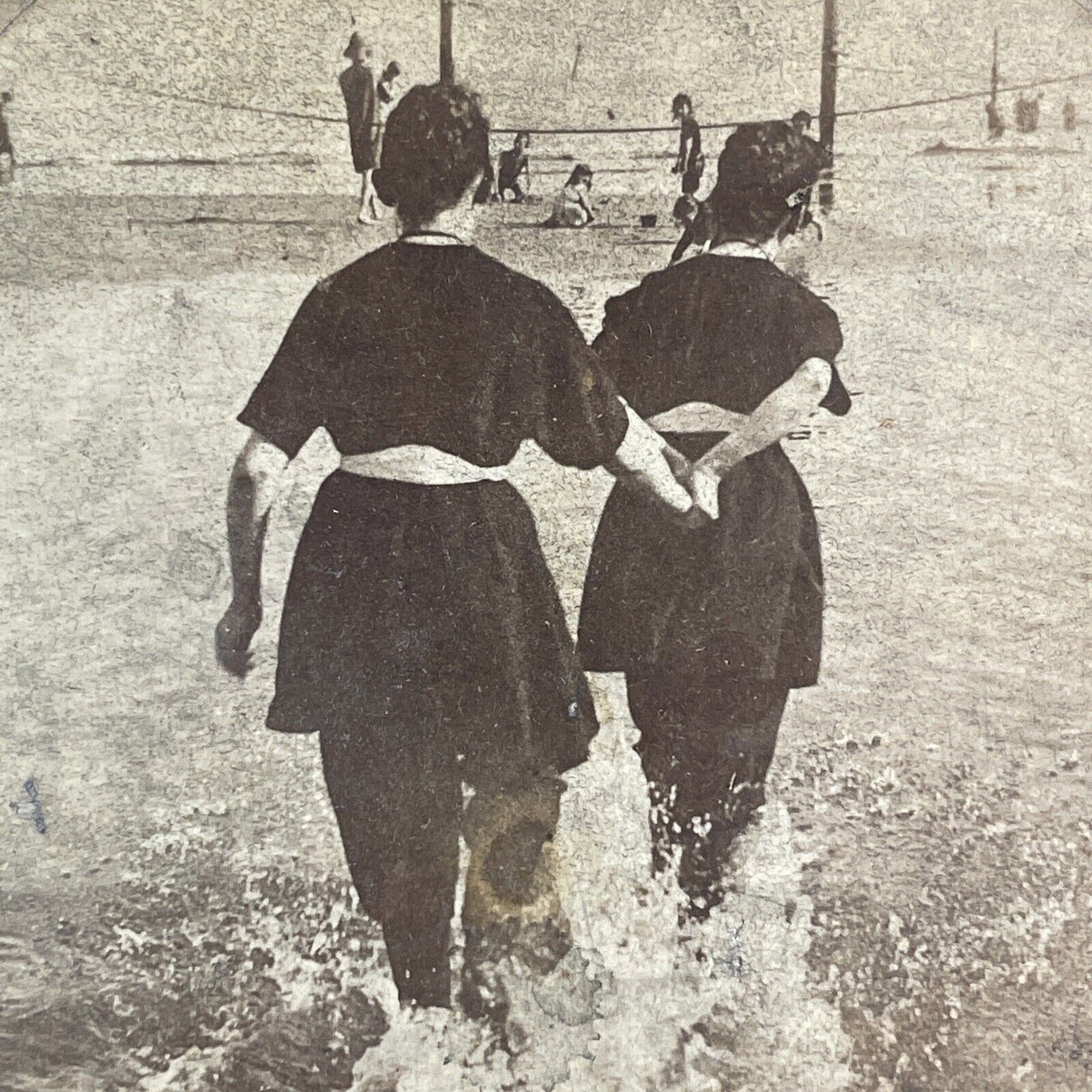 Women Swimming at Coney Island New York Stereoview R.K. Bonine c1880s Y2258