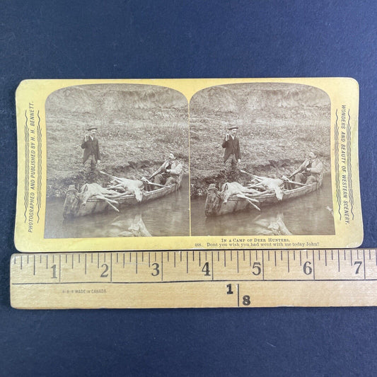 H.H. Bennett Hunting On The Wisconsin River Stereoview Antique c1870s X3137