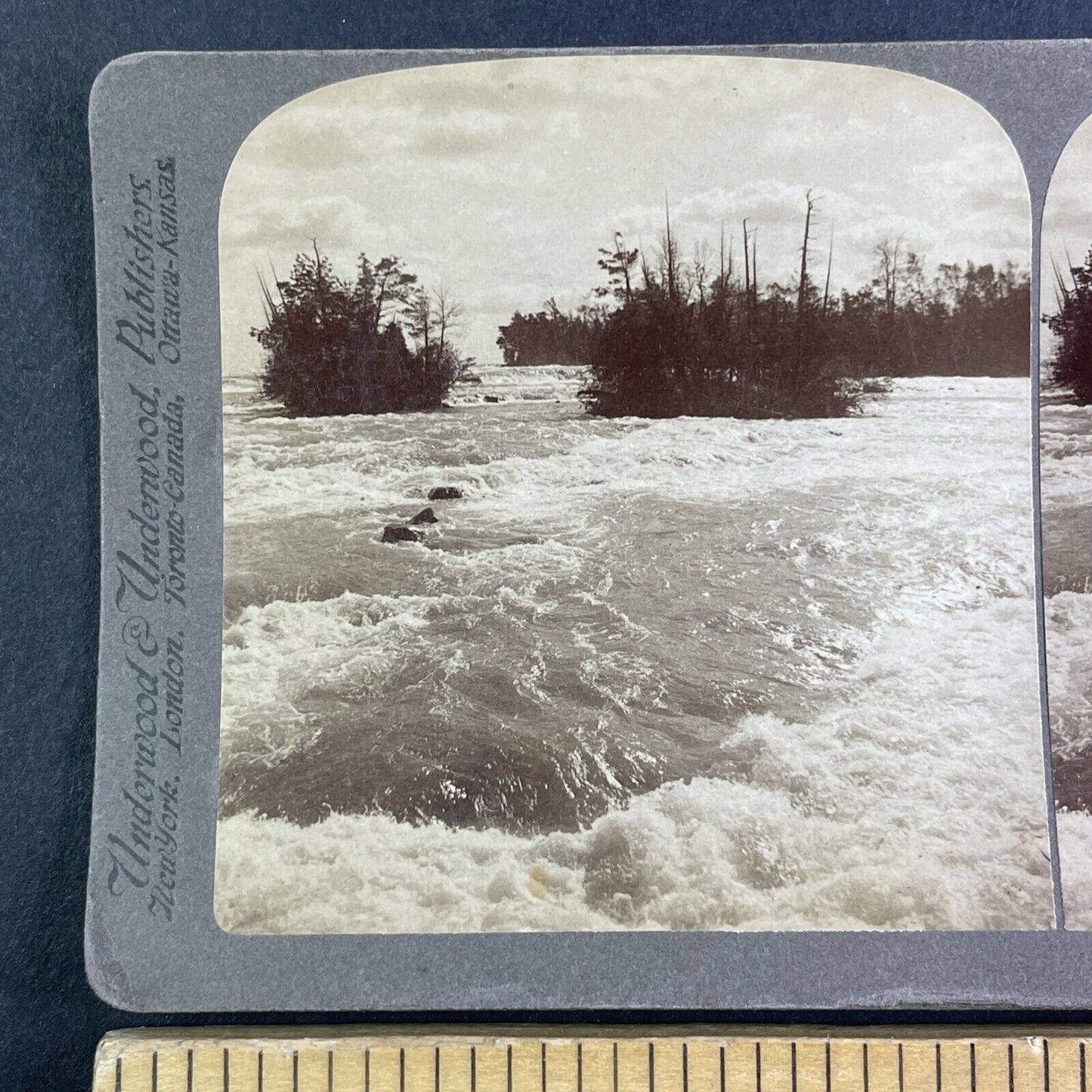 Niagara Falls River Upper Rapids Stereoview Underwood Antique c1901 Y2705