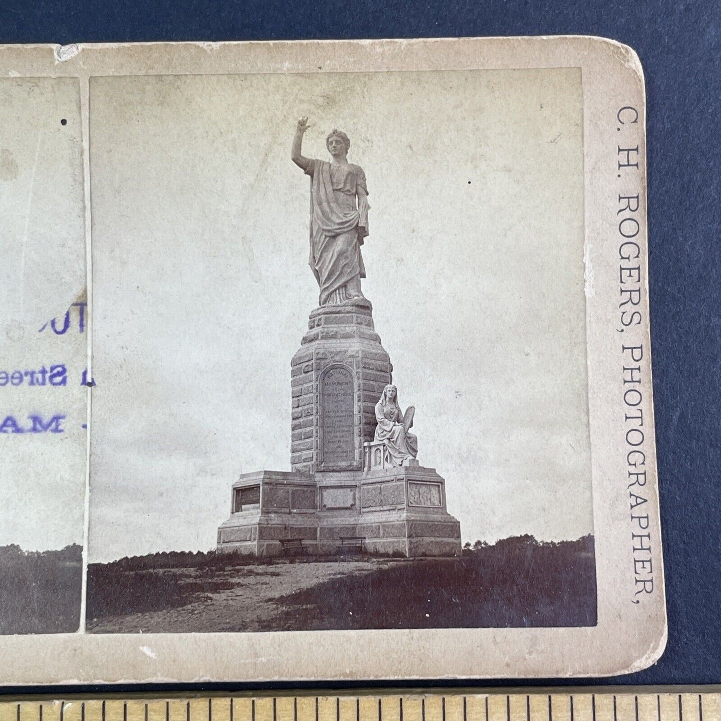 National Monument Incomplete Stereoview Charles H. Rogers Antique c1878 X3870