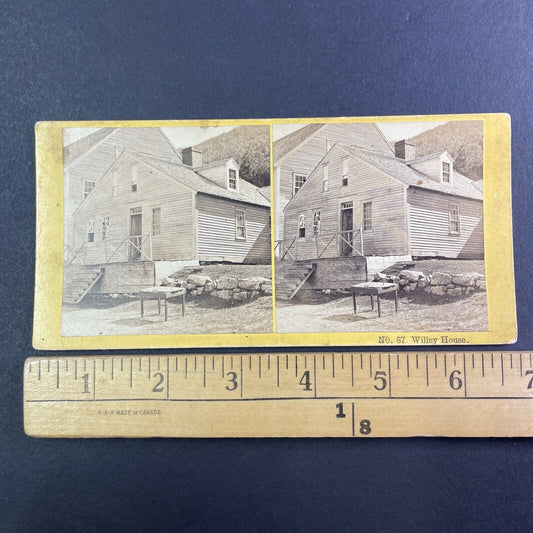 The Willey House Crawford Notch Stereoview New Hampshire Antique c1870s Y944