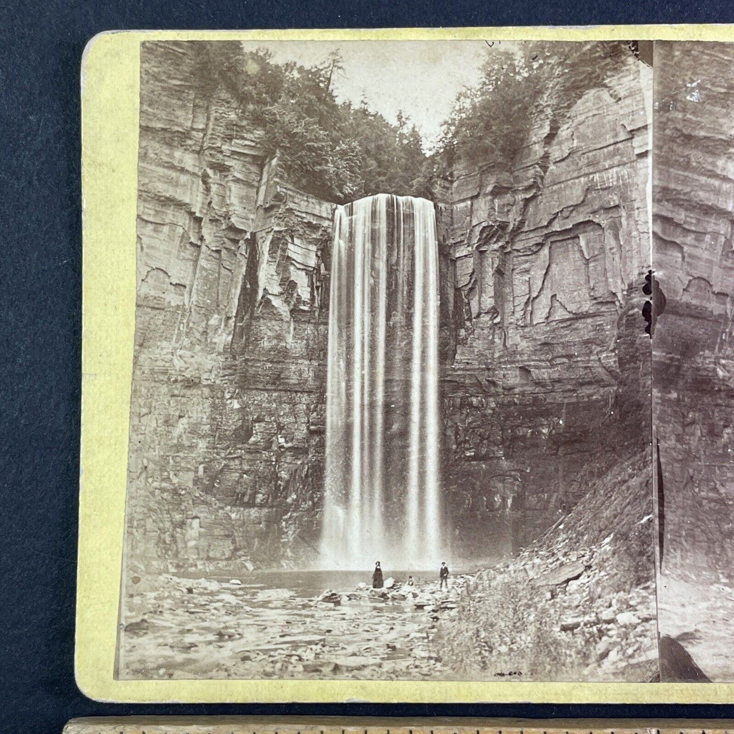 Taughannock Falls Ithaca New York Stereoview C.M. Marsh Antique c1870s Y2247