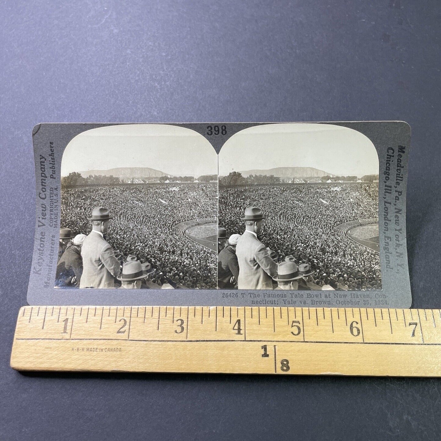 Antique 1924 Yale University College Football Game Stereoview Photo Card P3166