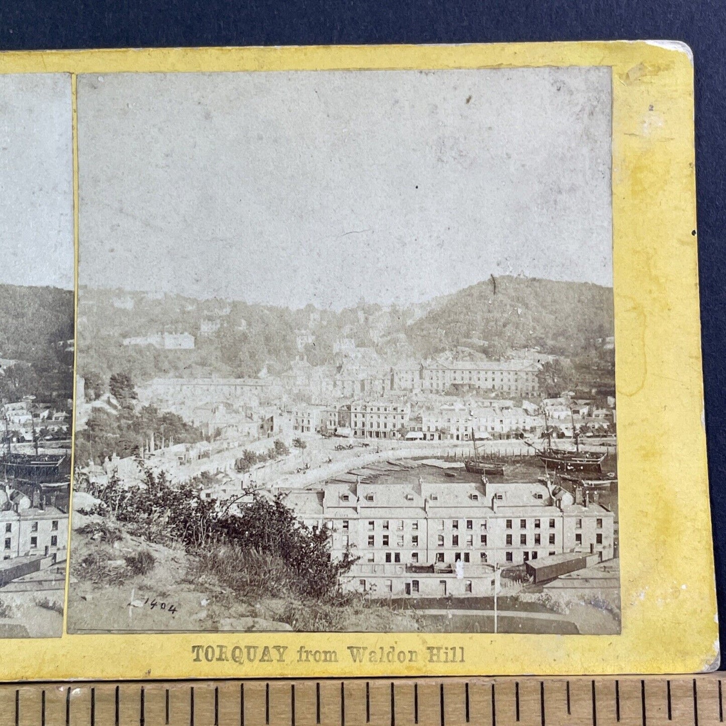 Torquay Harbor Devon England UK Stereoview Antique c1863 X2454