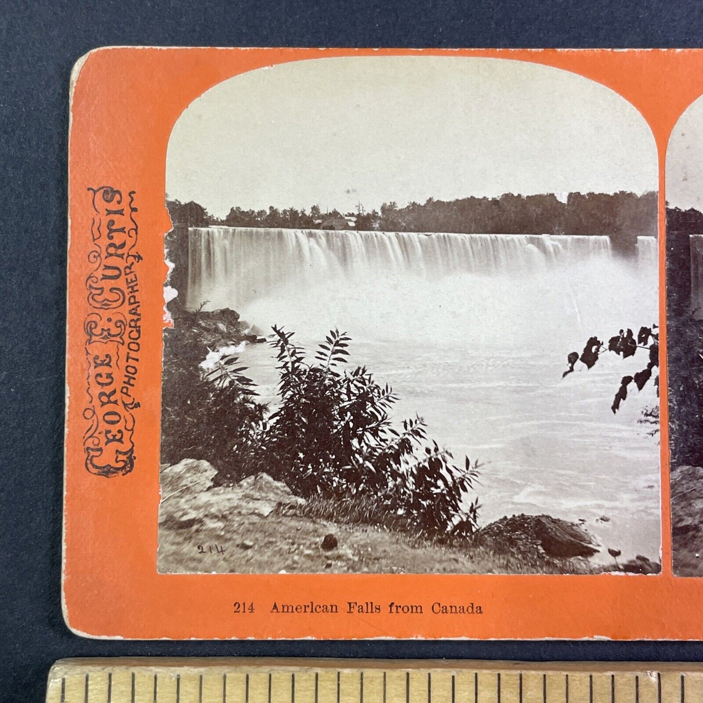 Niagara Falls American Falls New York Stereoview George Curtis c1870 Y2431