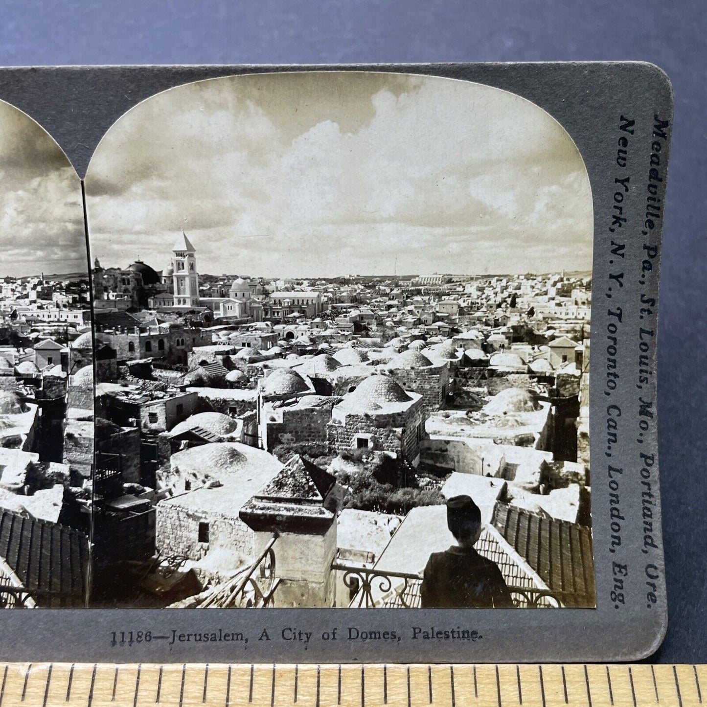 Antique 1906 Old City Of Jerusalem Stereoview Photo Card P2451