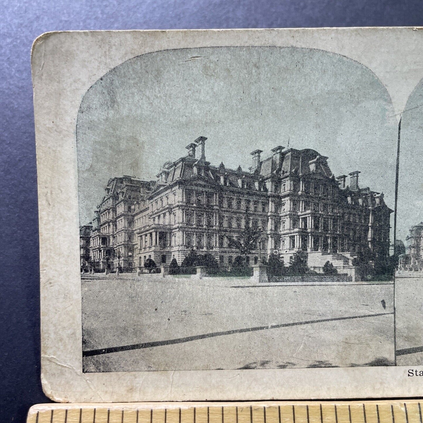 Antique 1890s War & Navy Building Washington DC Stereoview Photo Card P2539