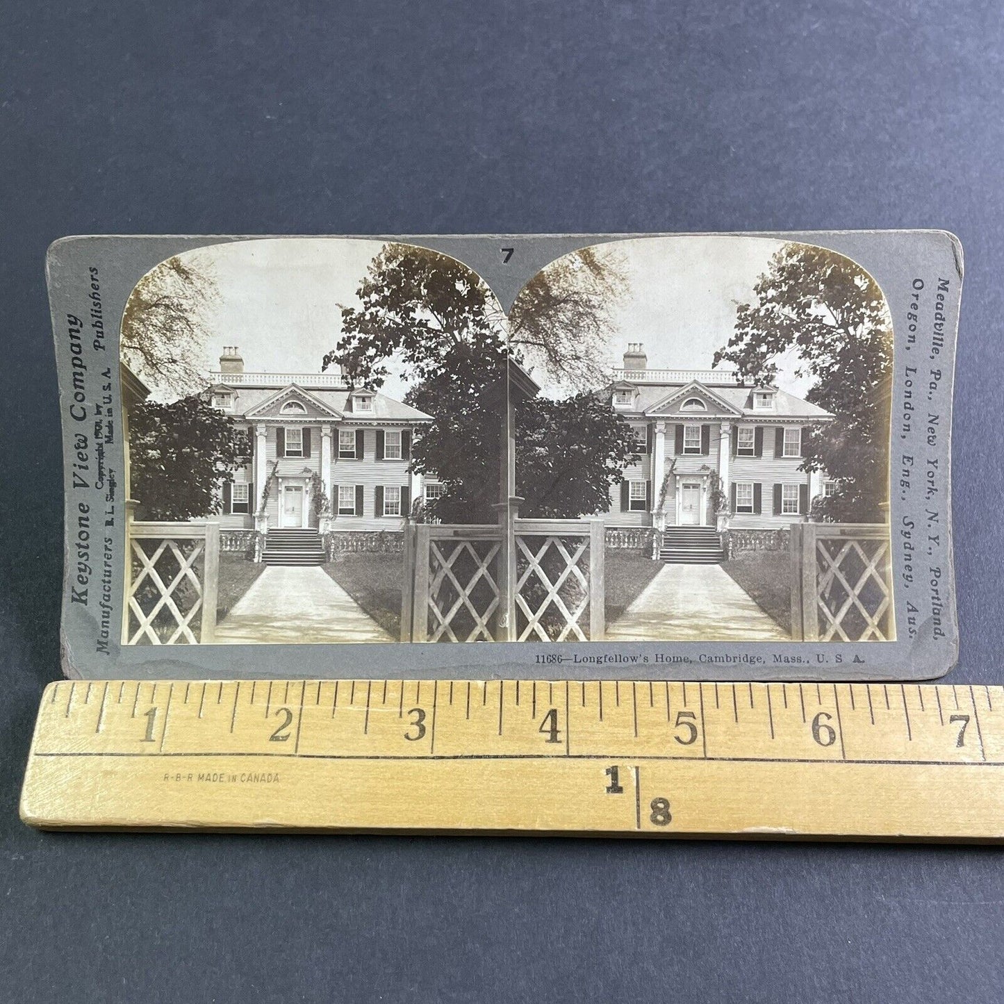 Antique 1901 Longfellow House Cambridge Massachusset Stereoview Photo Card P2214