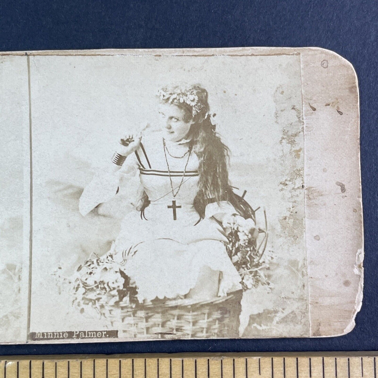 Actress Minnie Palmer In Vaudeville Costume Stereoview Antique c1878 X3587