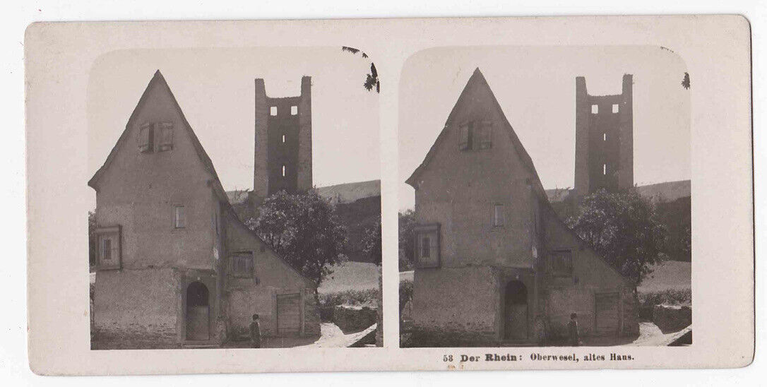 Antique 1903 House From The 1600's Oberwesel Germany Altes Haus Stereo Card P336