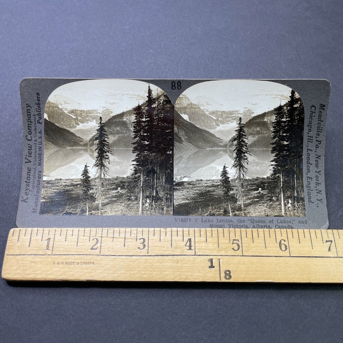 Antique 1910s Lake Louise Alberta Canada Stereoview Photo Card P2759