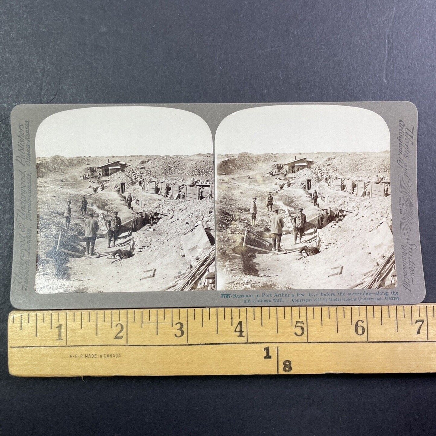 Russian Trench Before Surrender Stereoview Russia-Sino War Antique c1905 X3812