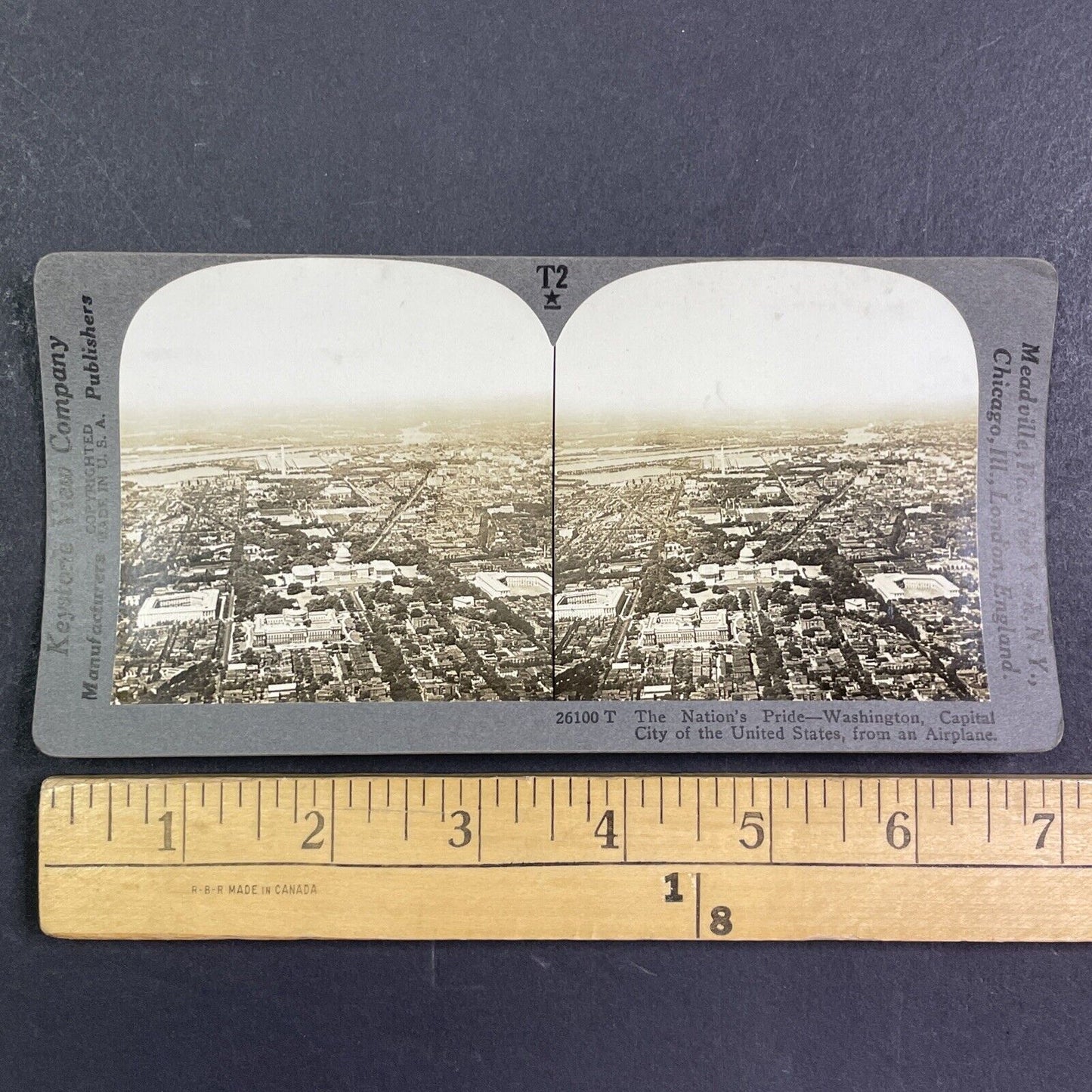 Washington D.C. from an Aerial View Stereoview Antique c1920s Y1124