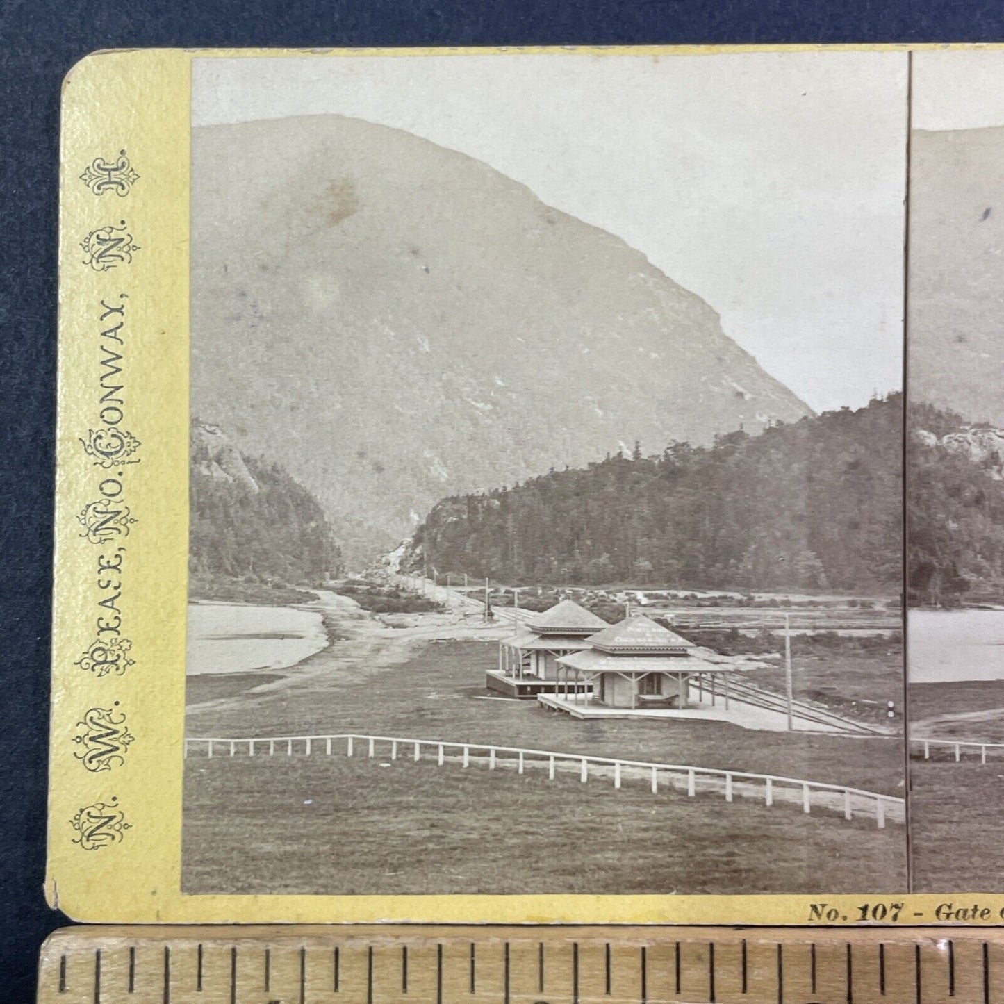 Crawford House Train Station Stereoview Rail Photo NW Pease Antique c1872 X951