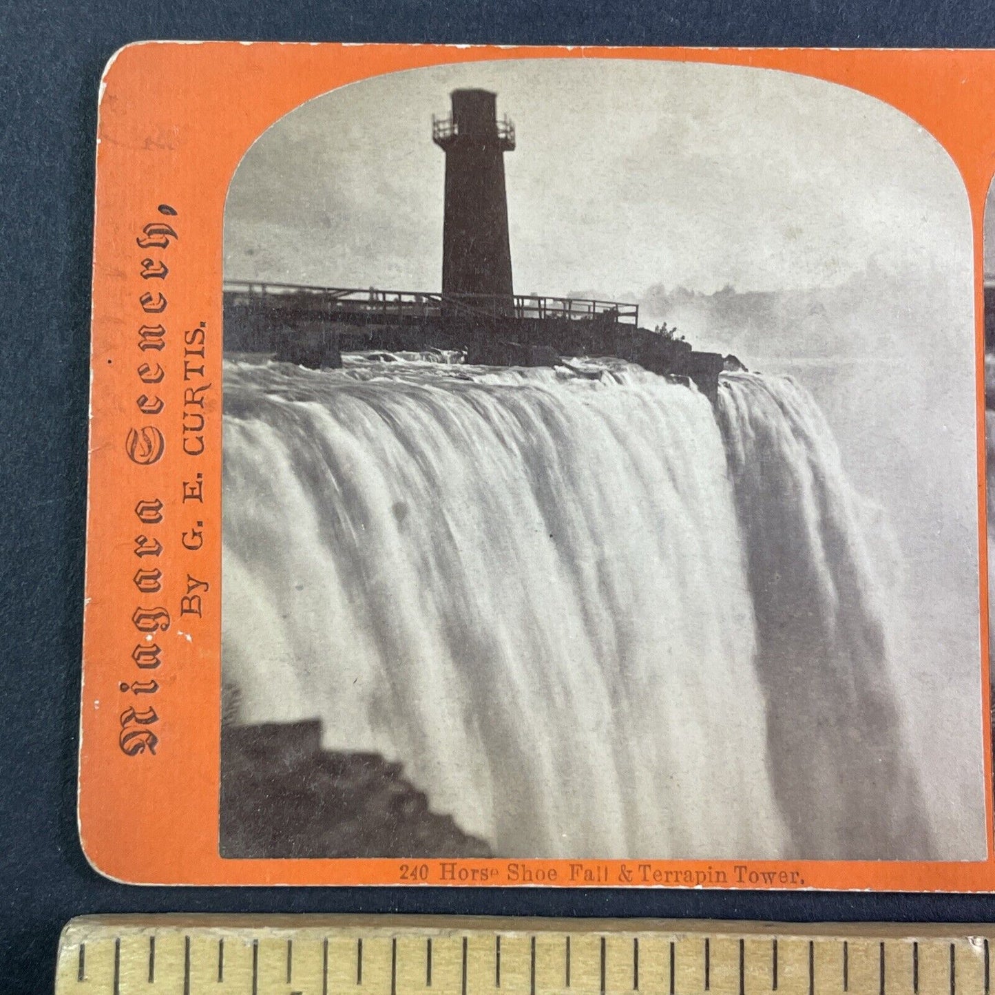 Niagara Falls Terrapin Tower Stereoview George Curtis Antique c1870 Y2445