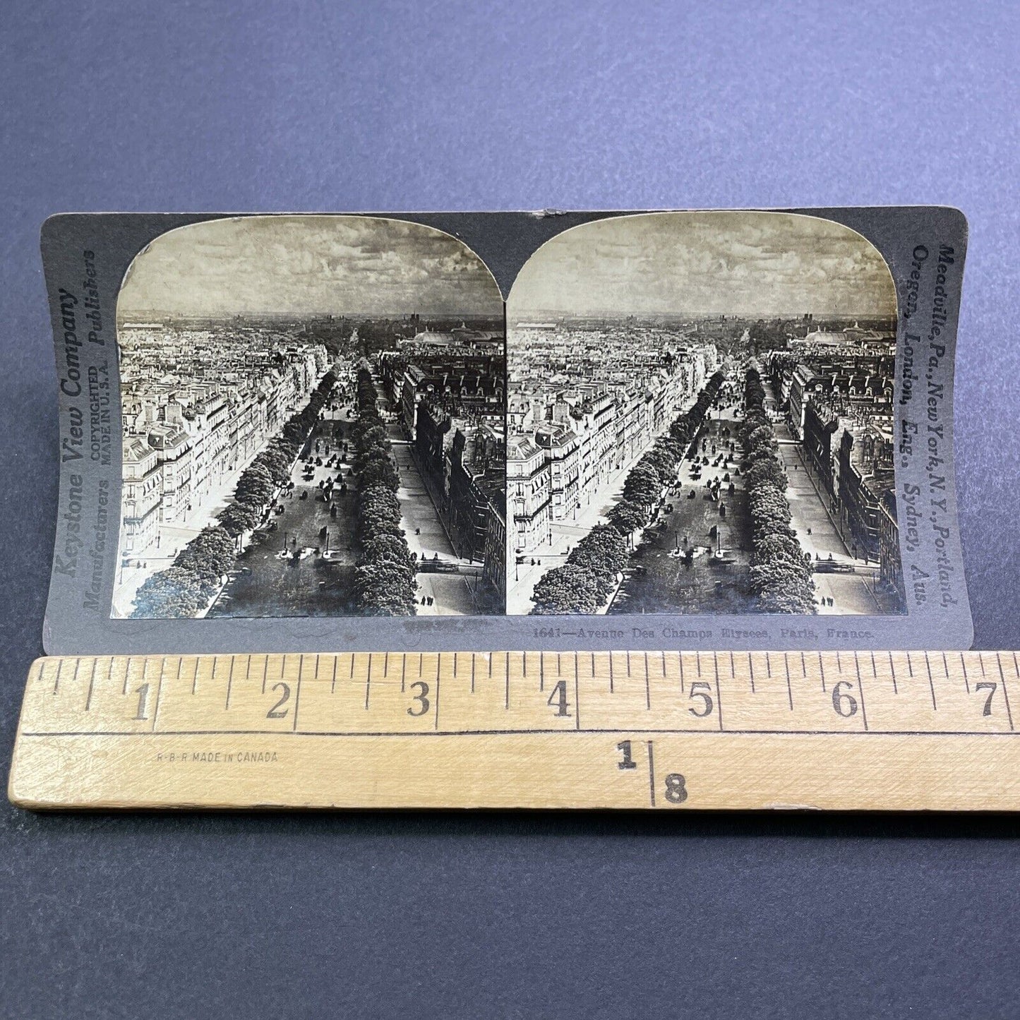 Antique 1909 The Main Street In Paris France Stereoview Photo Card V2861