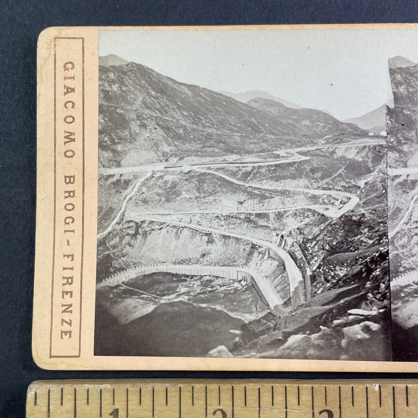 Mont Cenis Pass Italy France Stereoview Giacomo Brogi Antique c1869 Y144