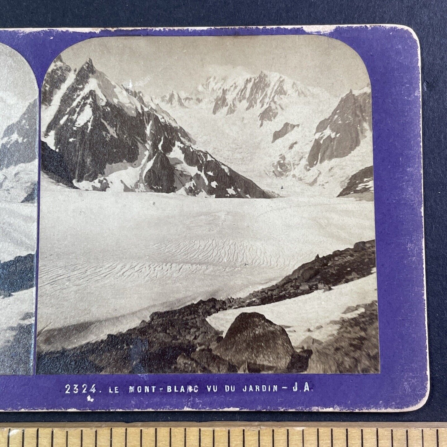 Mont Blanc Glacier Sea Of Ice Stereoview Jean Andrieu Antique c1870s X3714