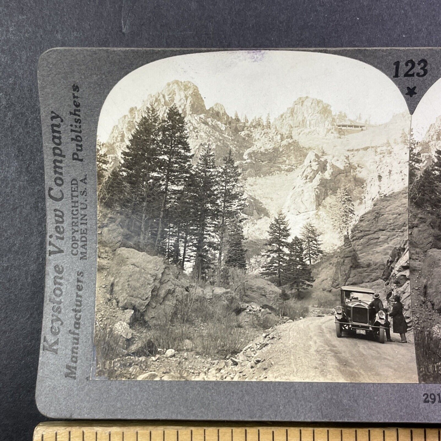 Pierce Arrow Automobile in Manitou Springs Colorado Stereoview c1922 Y515