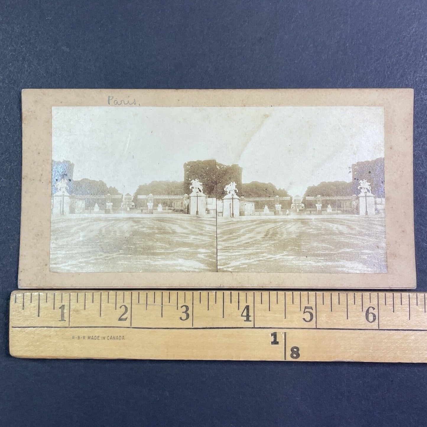 Tuileries Garden Paris France Stereoview Antique c1855 Y1011