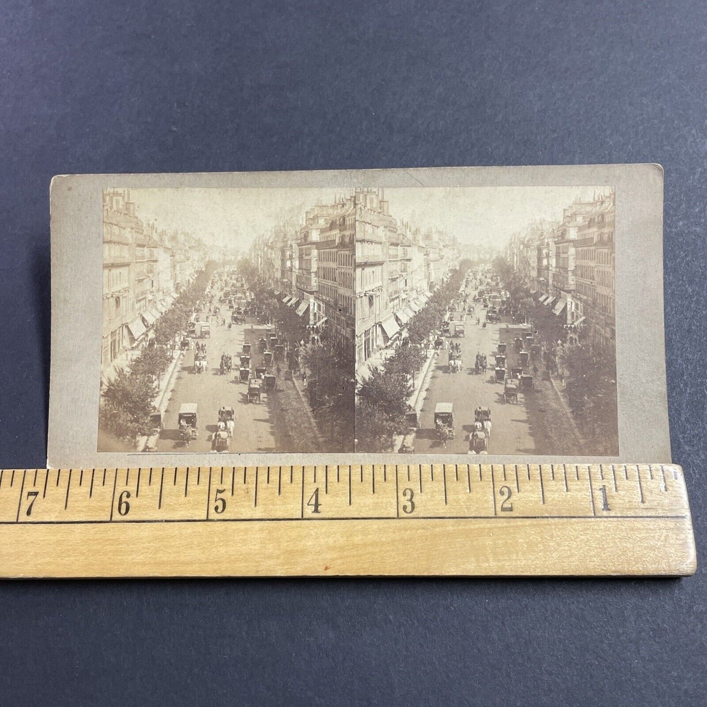 Antique 1870s The Main Street In Paris France Stereoview Photo Card P856-05