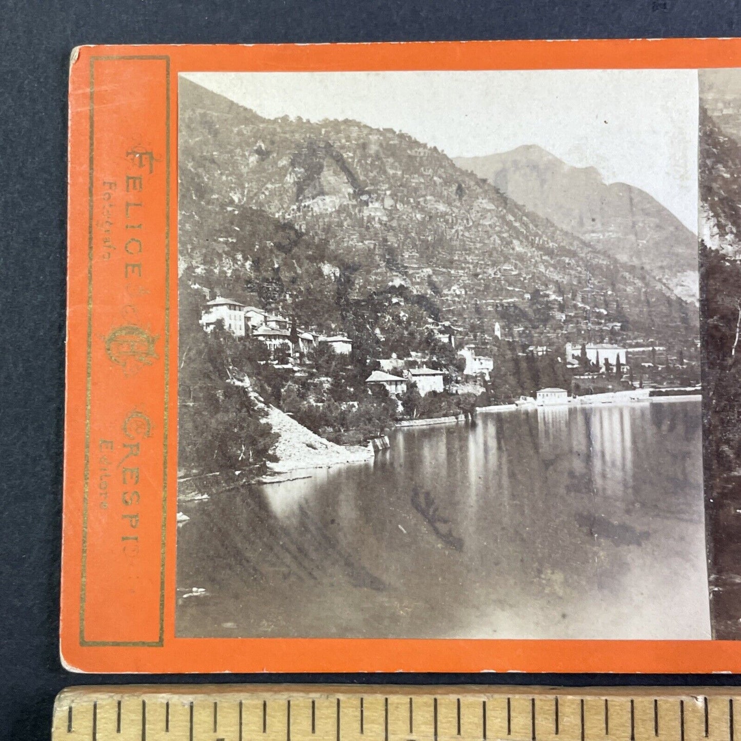 Lake Como Northern Italy Stereoview Lombardy Region Antique c1875 X3236