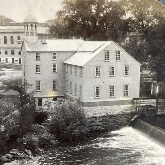 Antique 1910s Slater Cotton Mill Pawtucket RI Stereoview Photo Card P4906