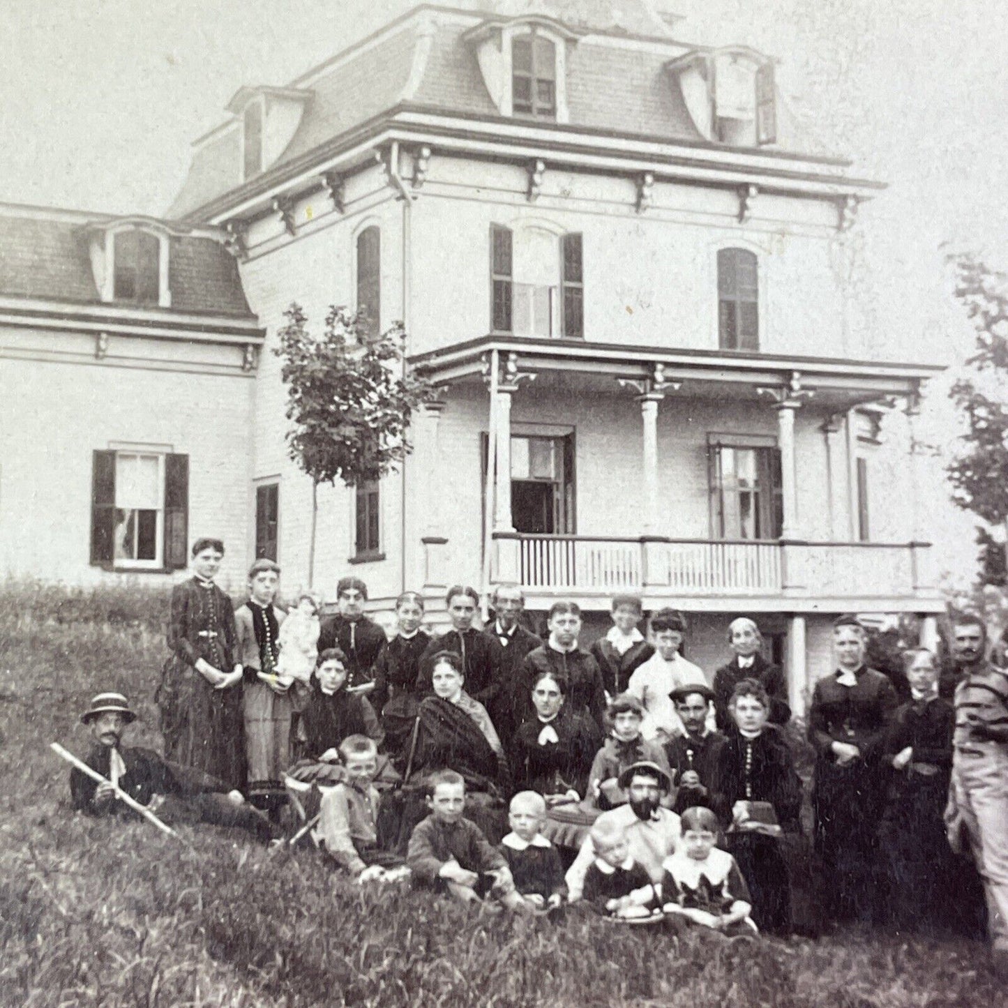 The Whittaker House Mansion Stereoview Liberty New York Antique c1870s Y2493