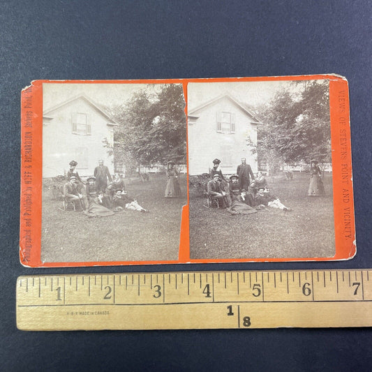 Self-Portrait W.C. Huff at House Stereoview Stevens Point Wisconson c1884 Y1811