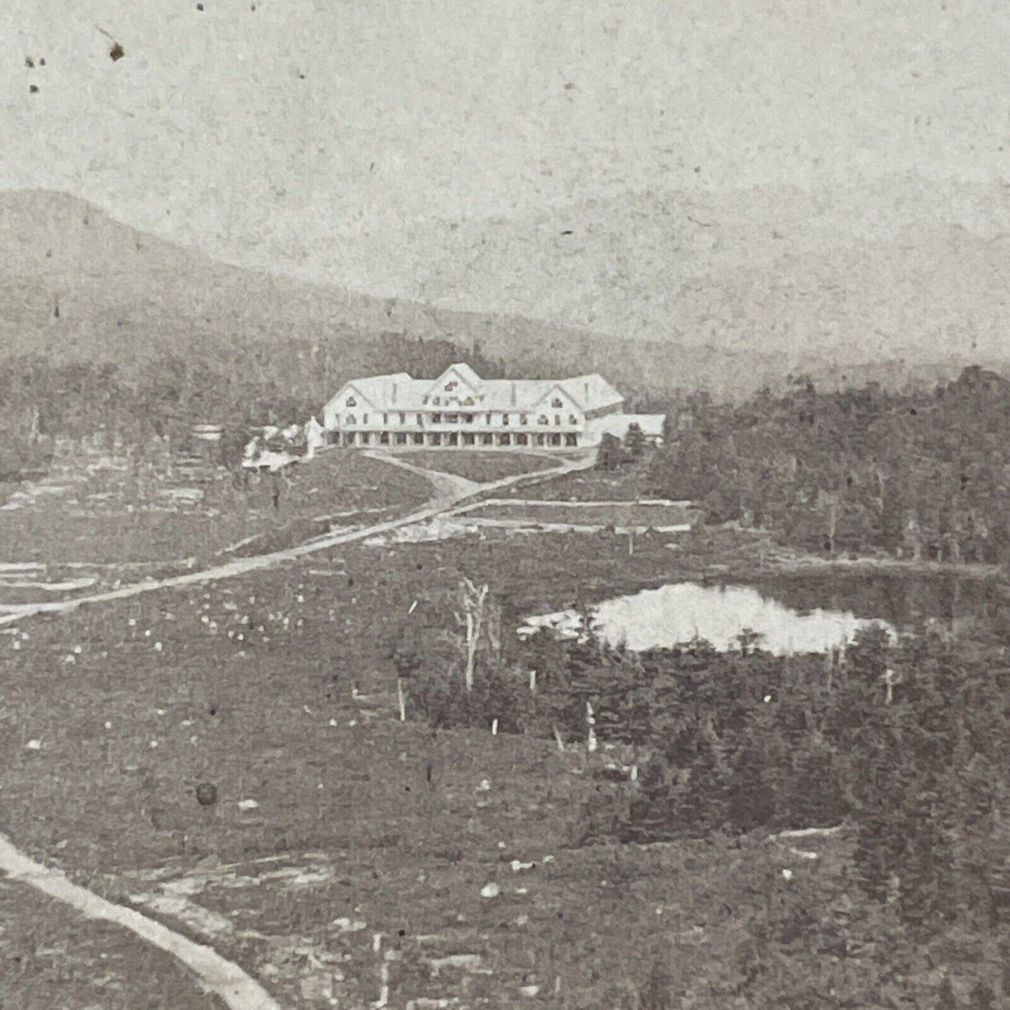 Crawford House NH Stereoview CA Beckford Photo Card Antique c1872 X934