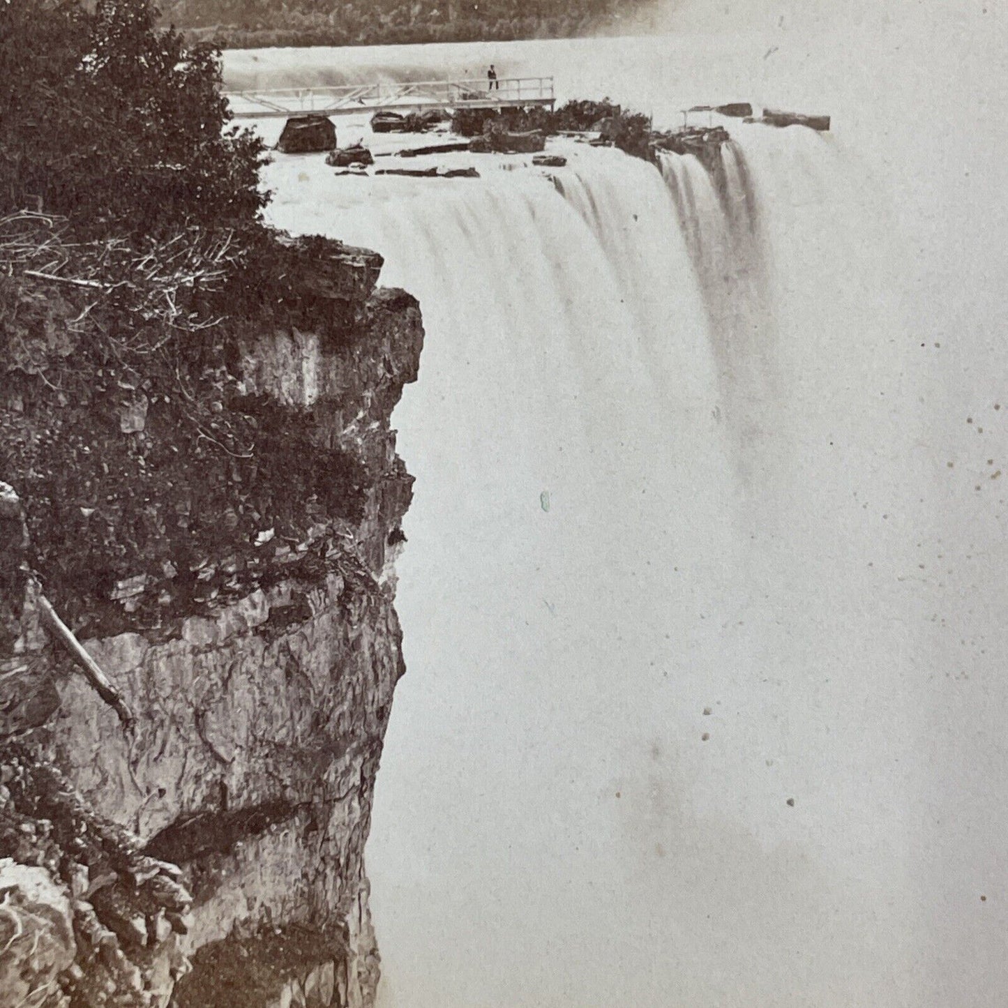 Where Terrapin Tower Was Blown Up Stereoview Charles Bierstadt c1870s Y2222