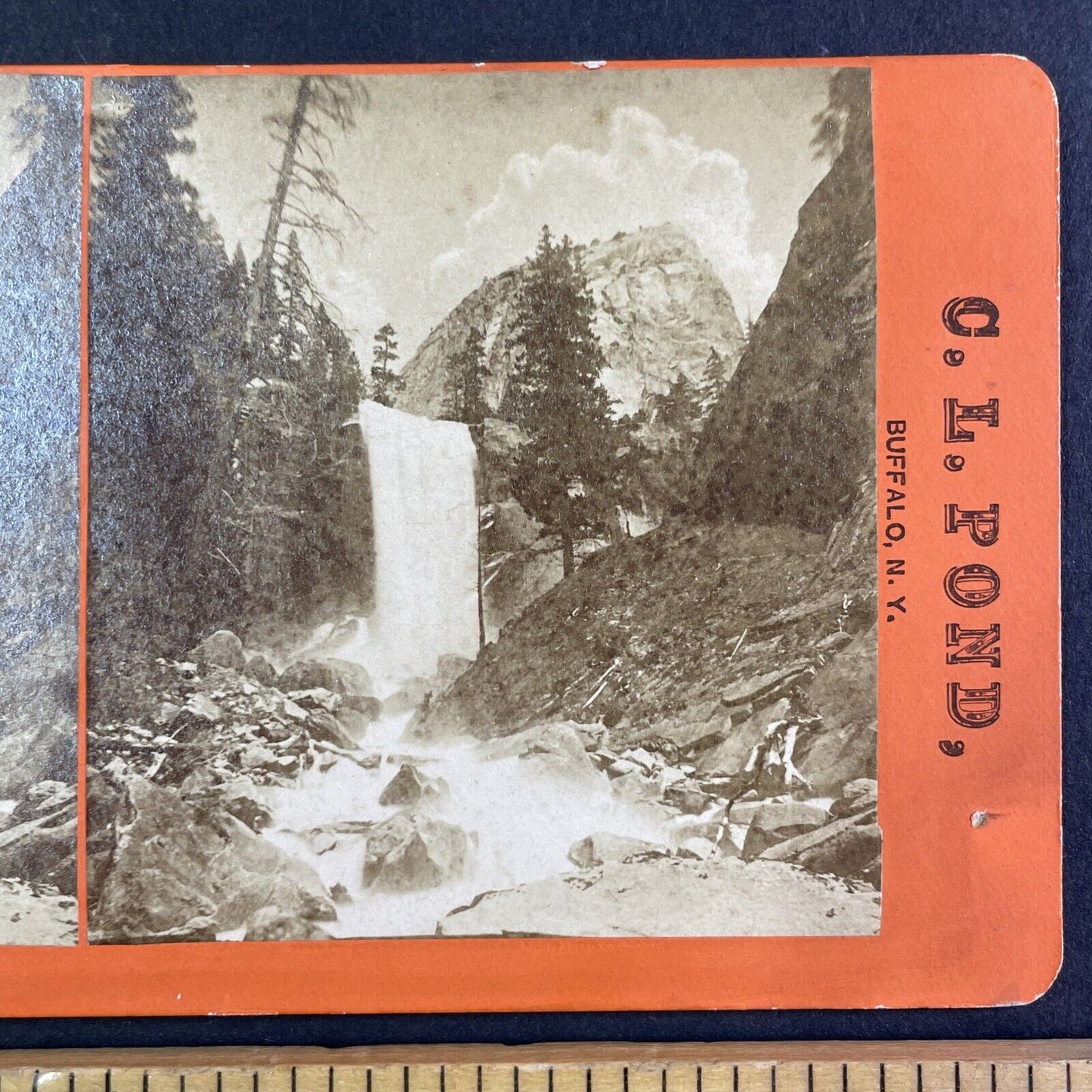 Vernal Falls Yosemite California Stereoview C.L. Pond Antique c1870 Y2541