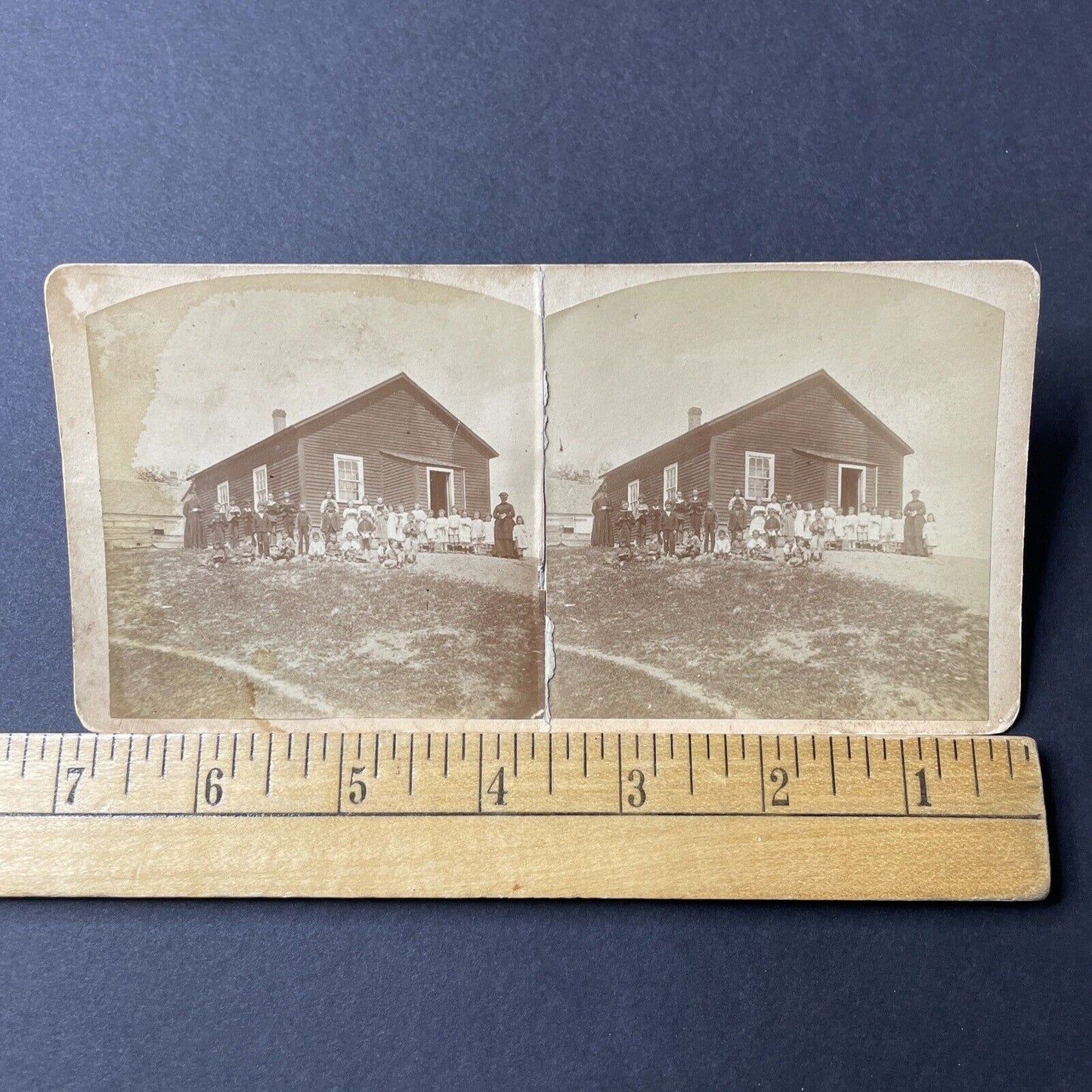 Antique 1870s Cramahe Public School Colborne Ontario Stereoview Photo Card Q2265