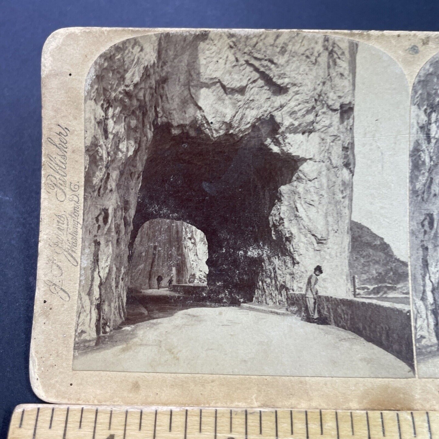 Antique 1894 Handmade Tunnel In French Alps Stereoview Photo Card P3782