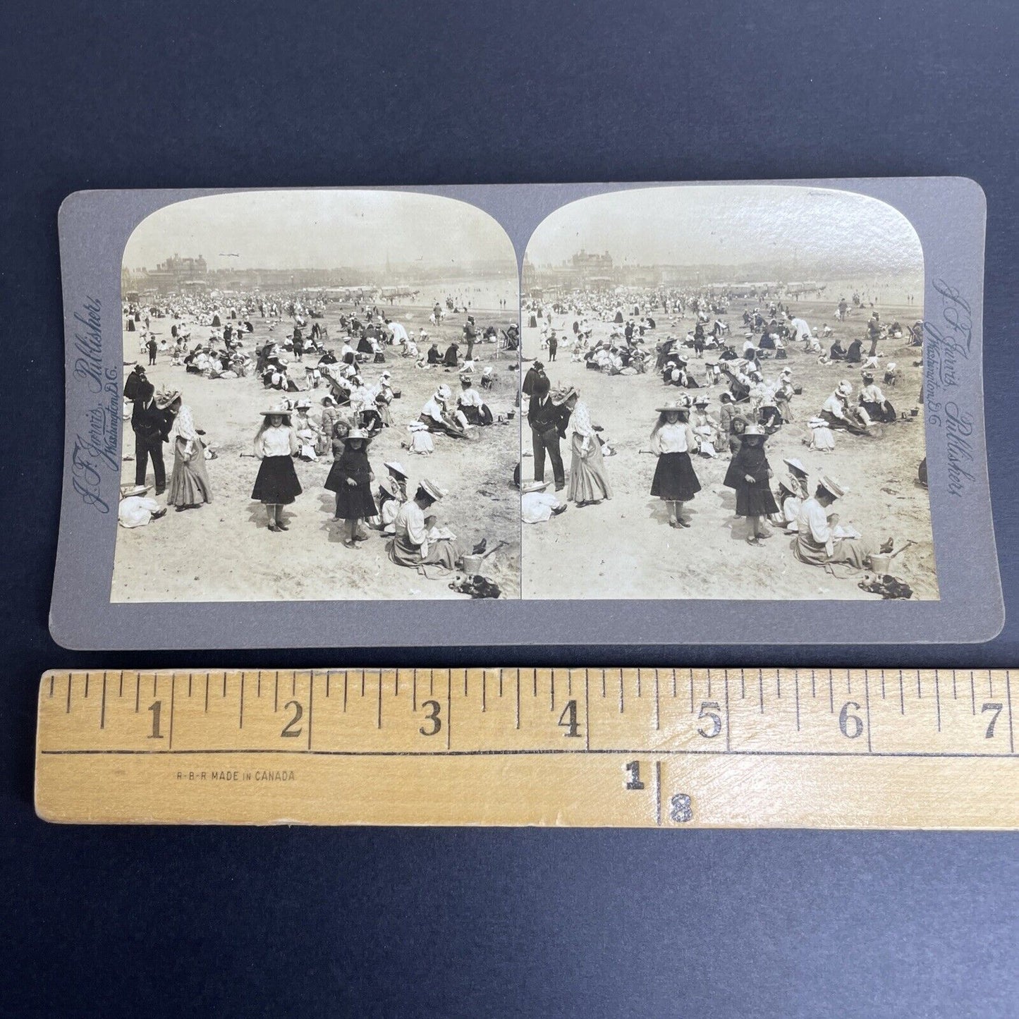 Antique 1880's Beach Attire In The 1800's Stereoview Photo Card PC805