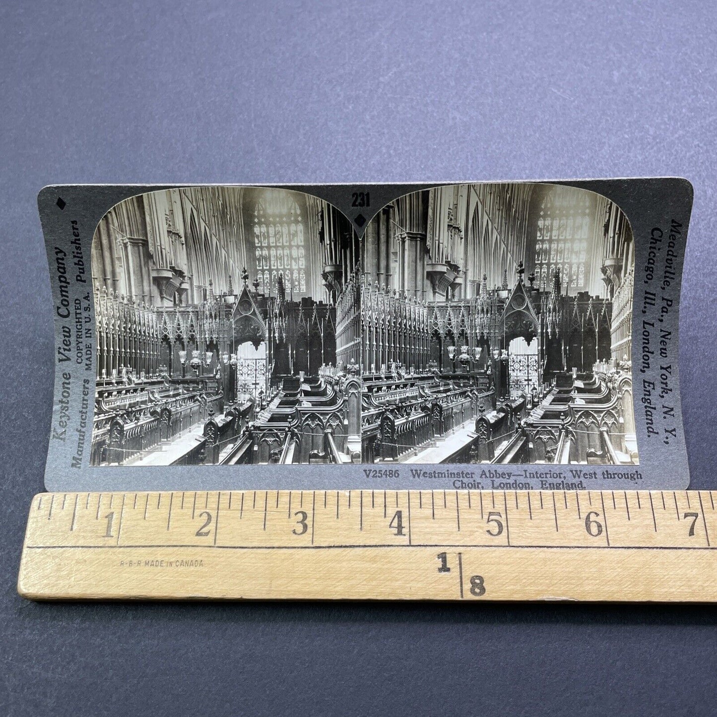 Antique 1920s Westminster Abbey London England Stereoview Photo Card V2957