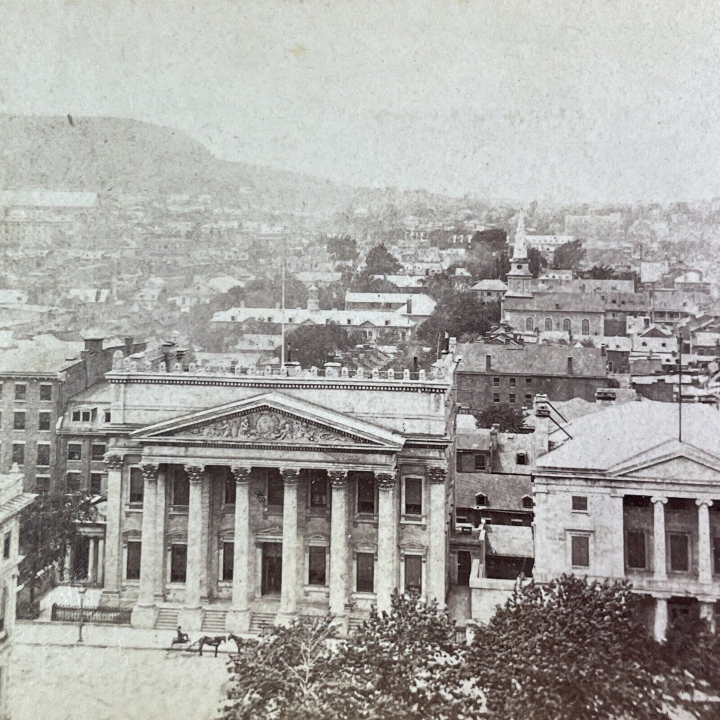 Bank of Montreal in Quebec Canada Stereoview Alexander Henderson c1860s Y2408