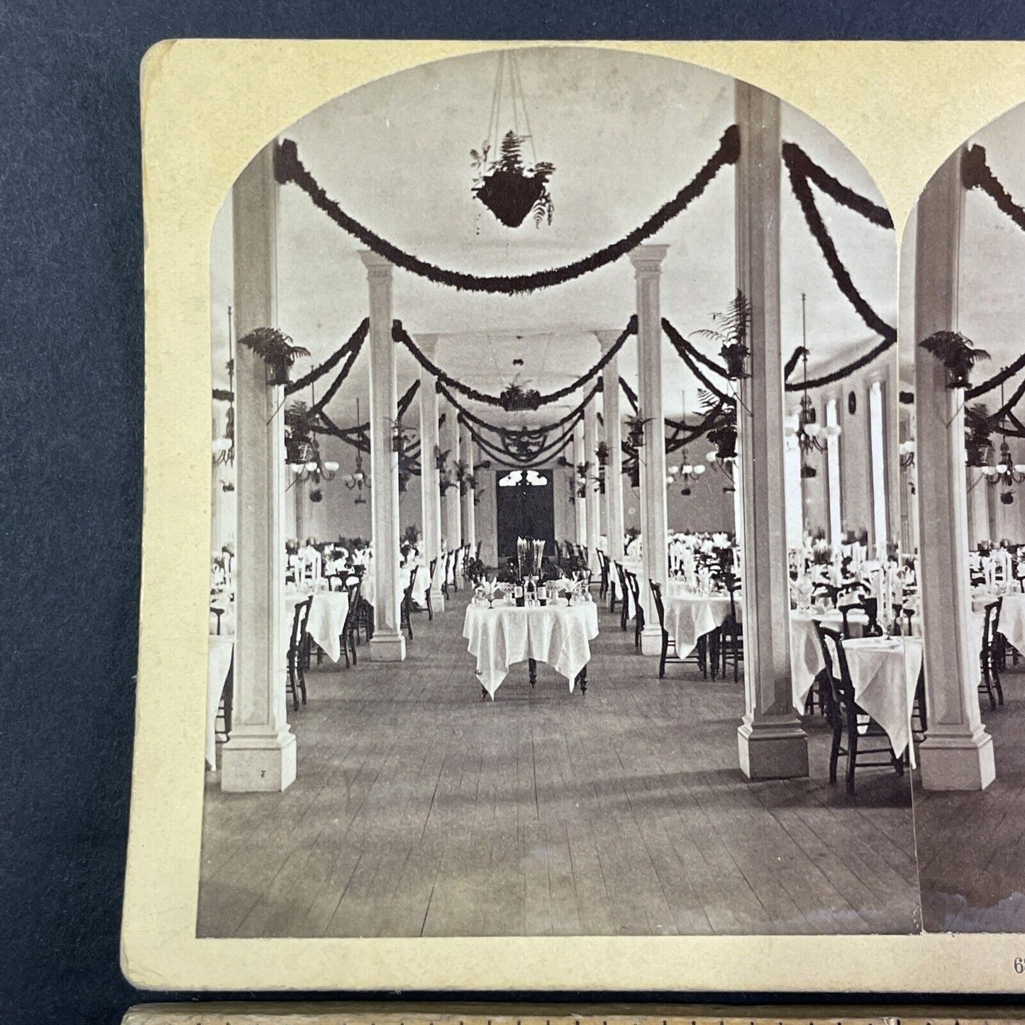 Fabyan House Dining Hall New Hampshire Stereoview Antique c1870s Y2159