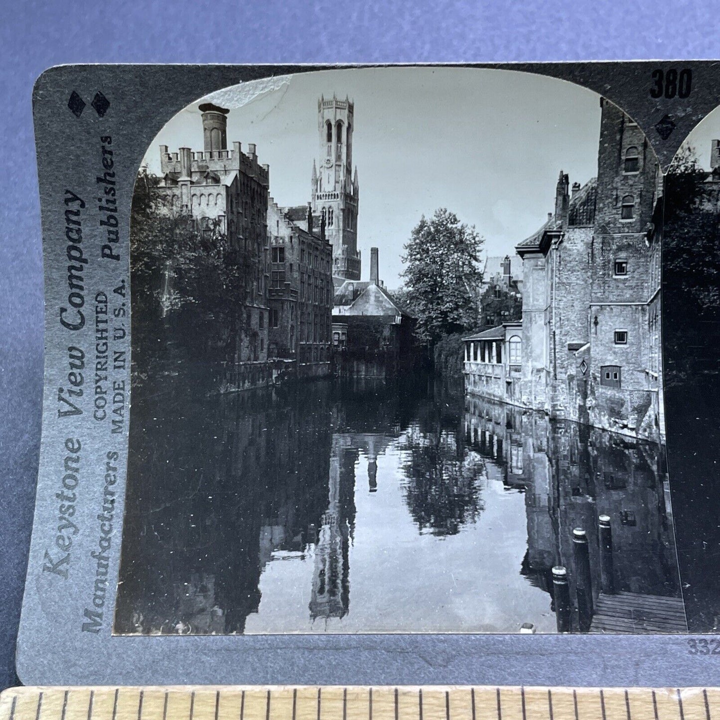 Antique 1930s Old City Of Bruges Belgium Stereoview Photo Card V2929