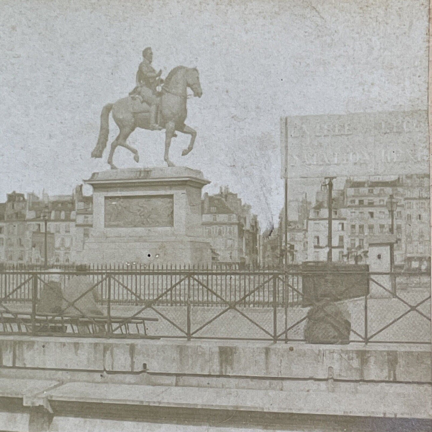 Statue of Henry IV Henri the 4th Paris France Stereoview Antique c1855 Y1110