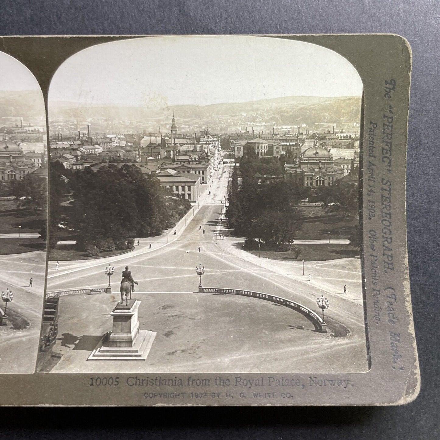 Antique 1902 Downtown Oslo Norway Near Palace Stereoview Photo Card P1709