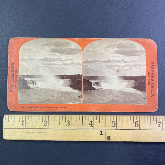 Horseshoe Falls Niagara Falls Stereoview George Barker Antique c1870s Y2540