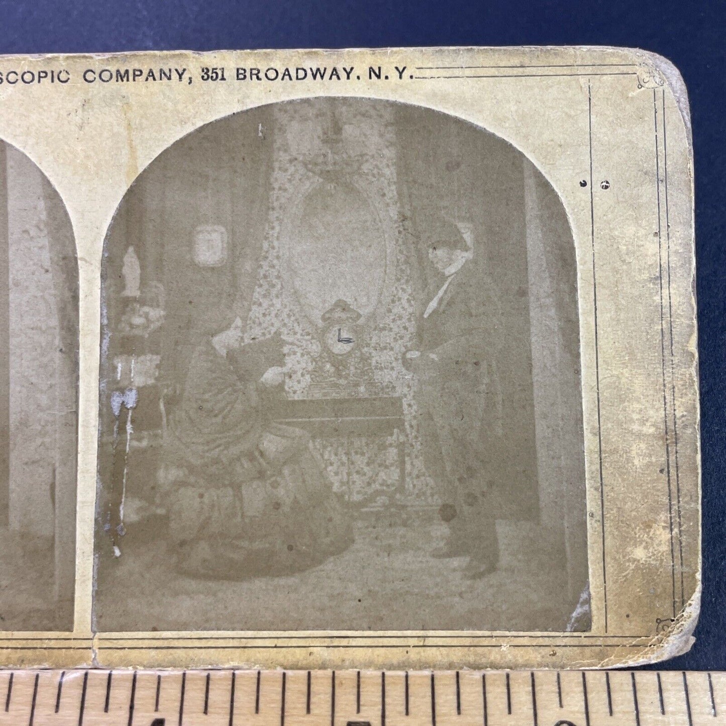 Antique 1860s Man And Woman Have An Argument Stereoview Photo Card P3968